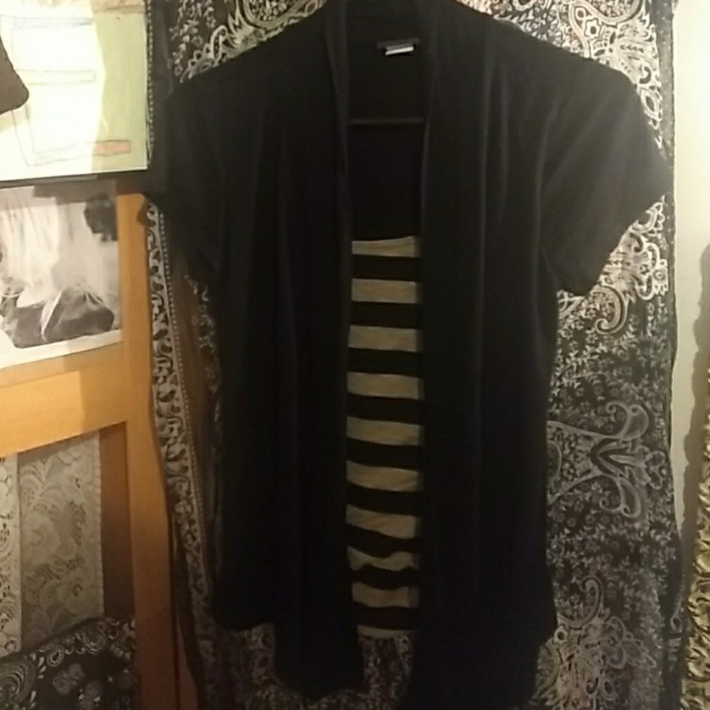 Agenda Black shirt with attached tank
